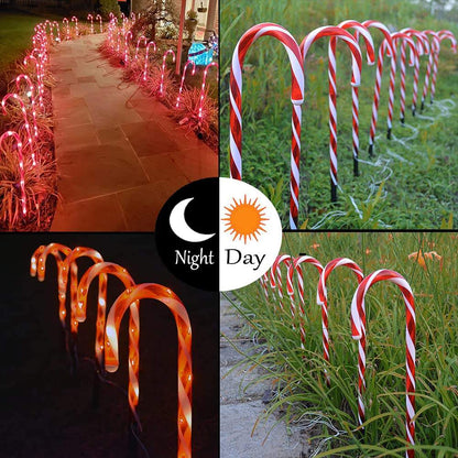 Outdoor Candy Cane Pathway Lights – LED Christmas Yard Decorations