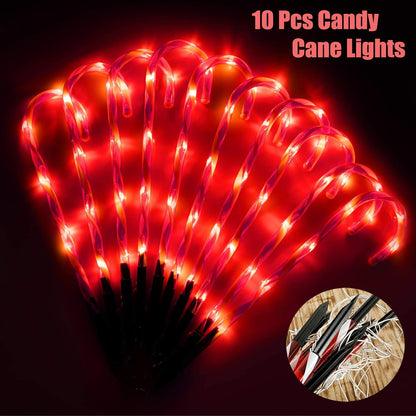 Outdoor Candy Cane Pathway Lights – LED Christmas Yard Decorations