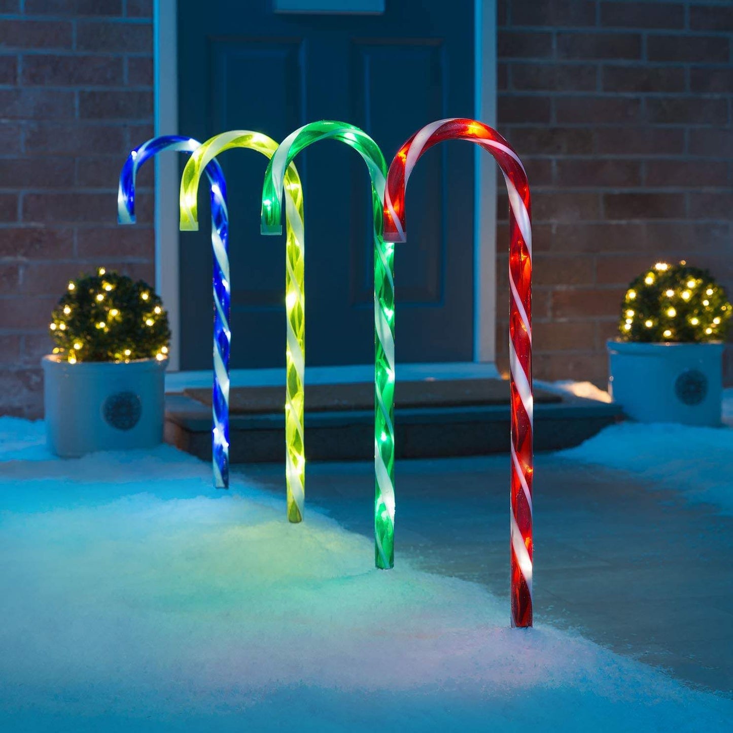 Outdoor Candy Cane Pathway Lights – LED Christmas Yard Decorations