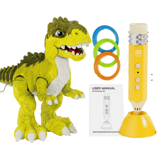 3D Printing Pen for Kids – Low-Temperature Safe No-Burn Tip, Art Drawing & DIY Craft Pen Set with Filaments