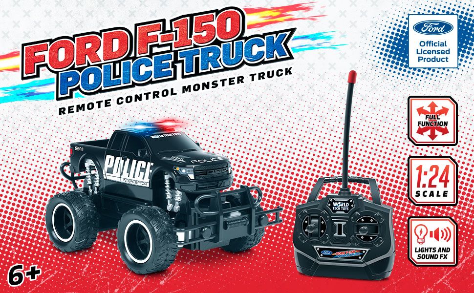 Ford F-150 Police Electric RC Patrol Truck - 1:24 Scale Replica