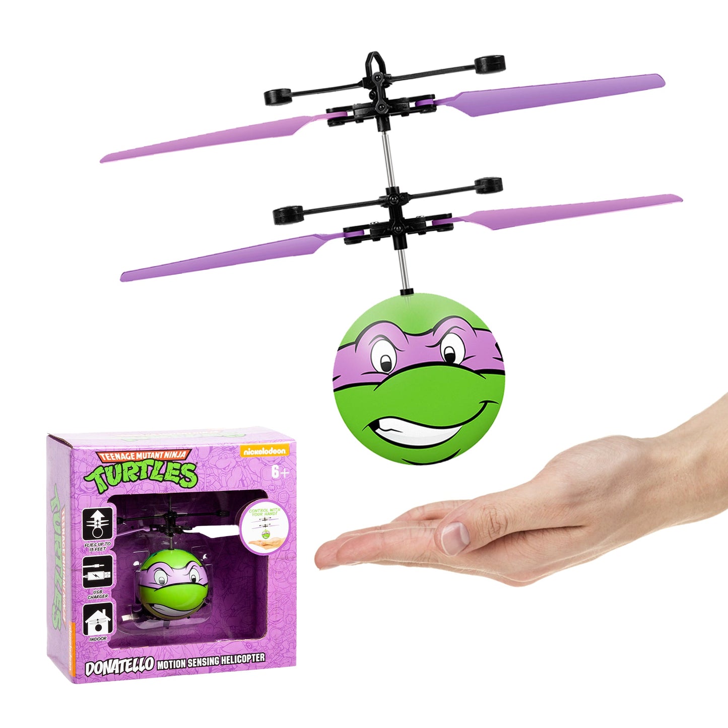 Nickelodeon TMNT Donatello IR UFO Ball Helicopter