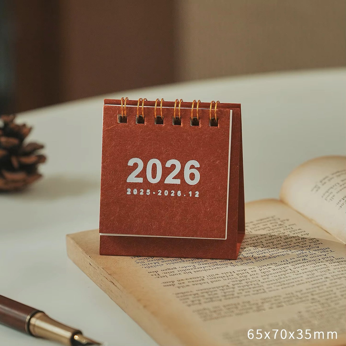 2026 Mini Simple Desk Calendar – Compact Standing Desktop Calendar