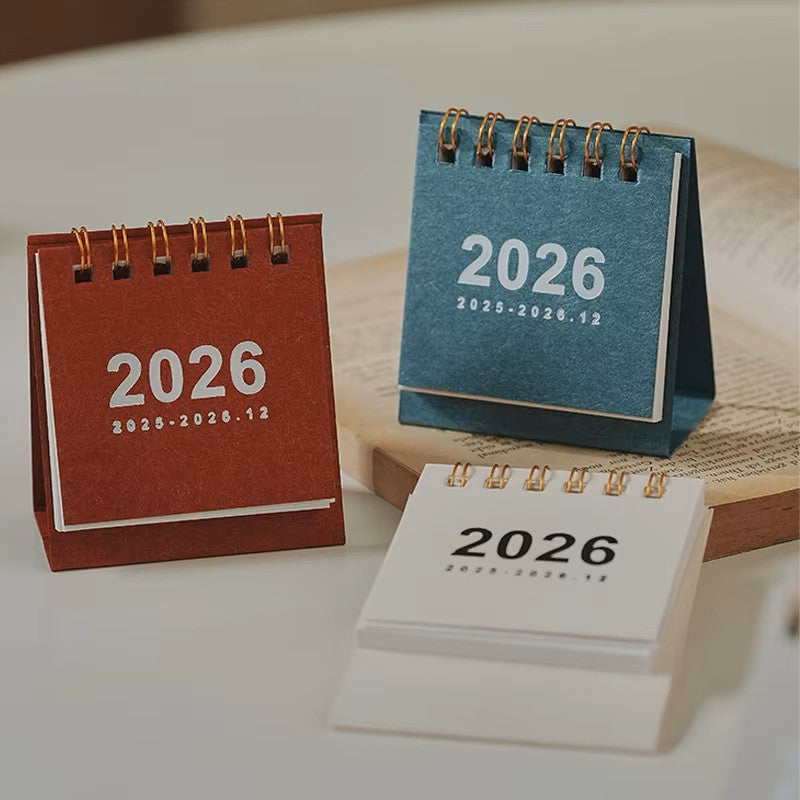 2026 Mini Simple Desk Calendar – Compact Standing Desktop Calendar