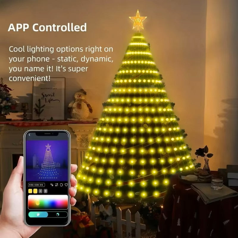 Smart RGB Christmas Tree Star Lights – Bluetooth App Control