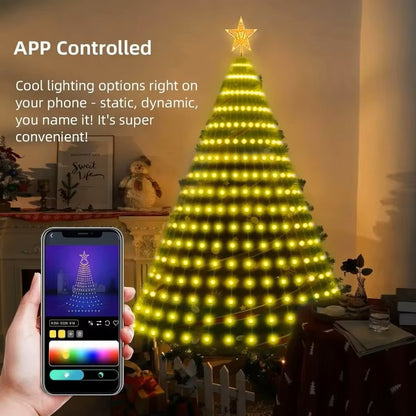 Smart RGB Christmas Tree Star Lights – Bluetooth App Control