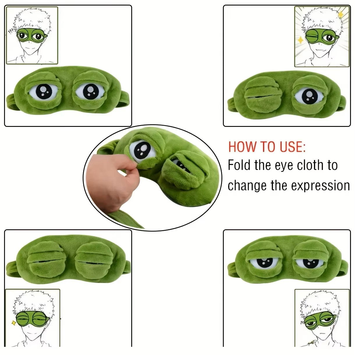 3D Frog Sleep Mask – Soft Natural Sleeping Eyeshade
