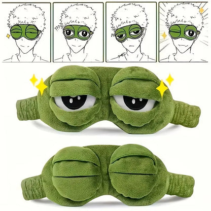 3D Frog Sleep Mask – Soft Natural Sleeping Eyeshade