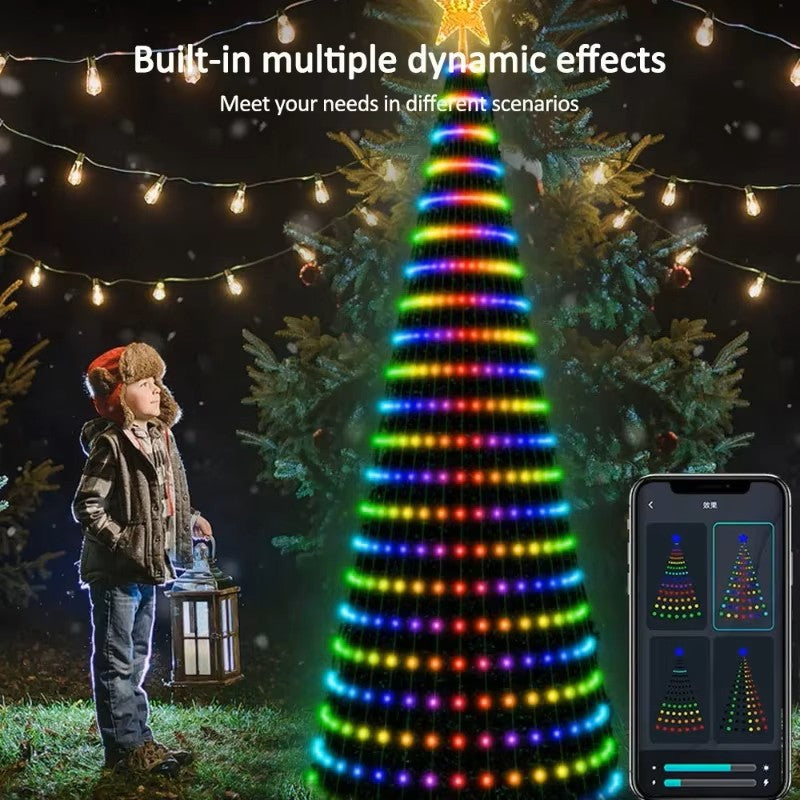 Smart RGB Christmas Tree Star Lights – Bluetooth App Control