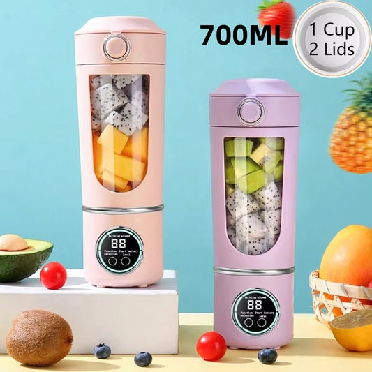 700ML Portable Blender & Juicer Cup – 12-Blade High-Power Smoothie Maker – USB-C Rechargeable