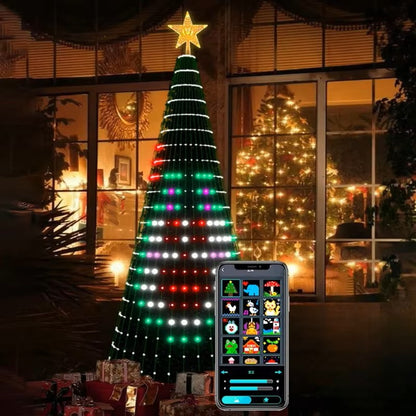 Smart RGB Christmas Tree Star Lights – Bluetooth App Control
