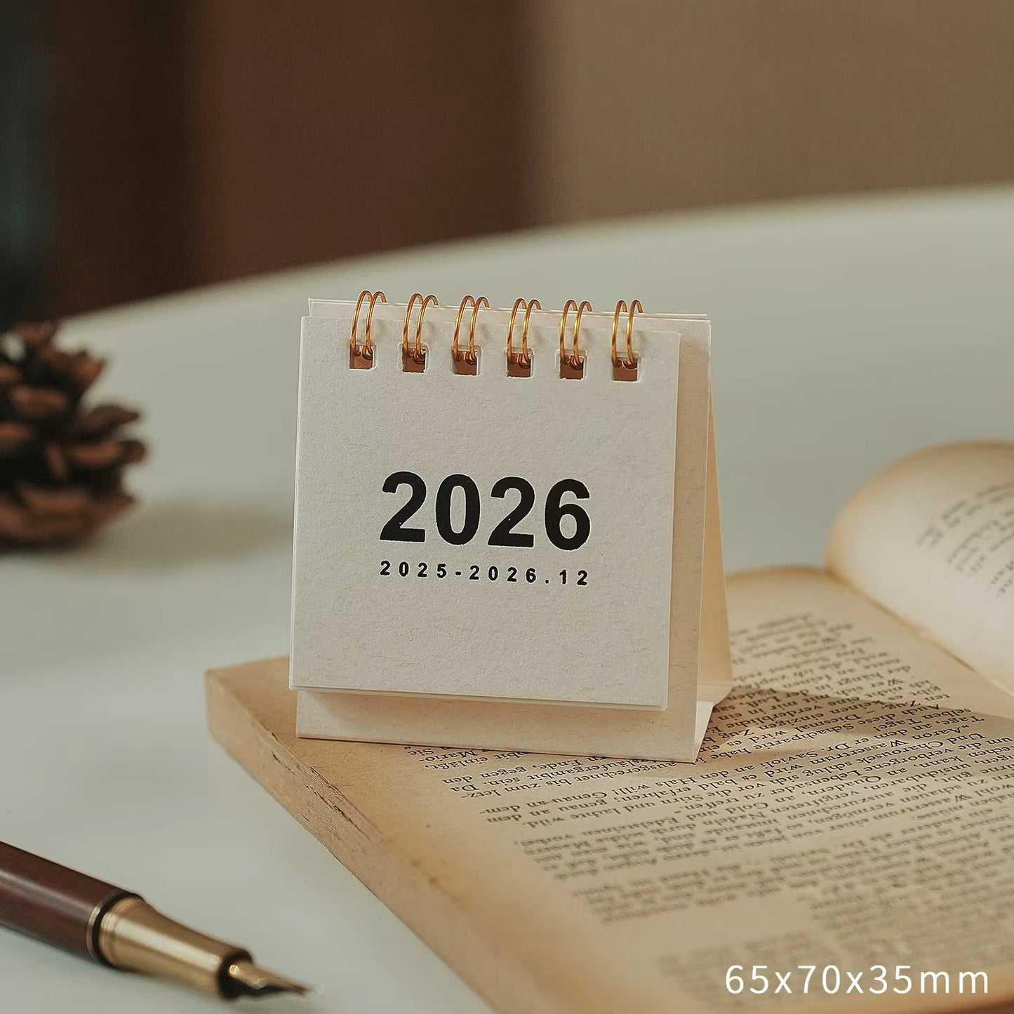 2026 Mini Simple Desk Calendar – Compact Standing Desktop Calendar