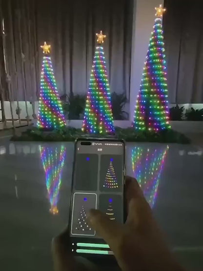 Smart RGB Christmas Tree Star Lights – Bluetooth App Control