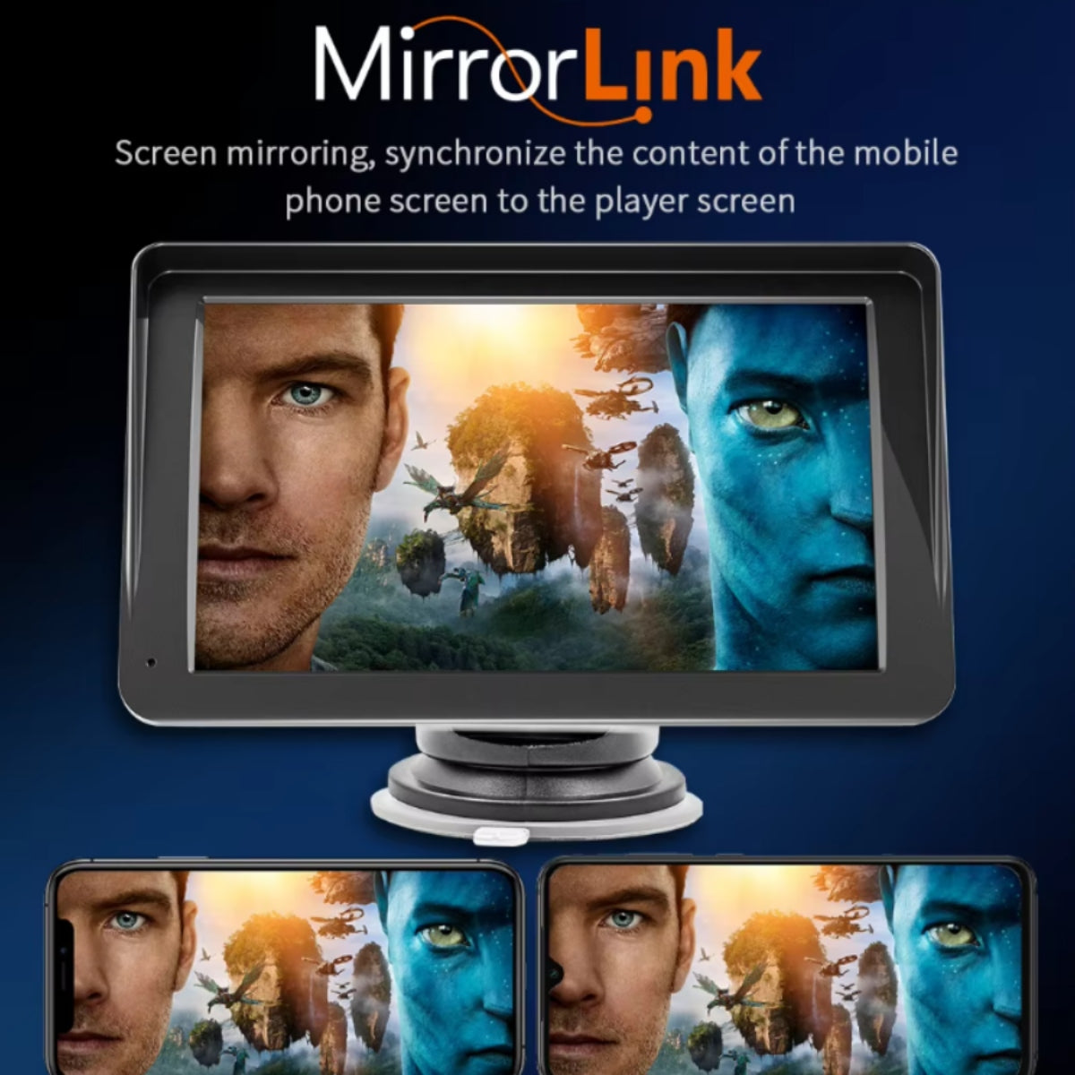 7-Inch Portable Touchscreen Car Multimedia Player with Wireless Connectivity