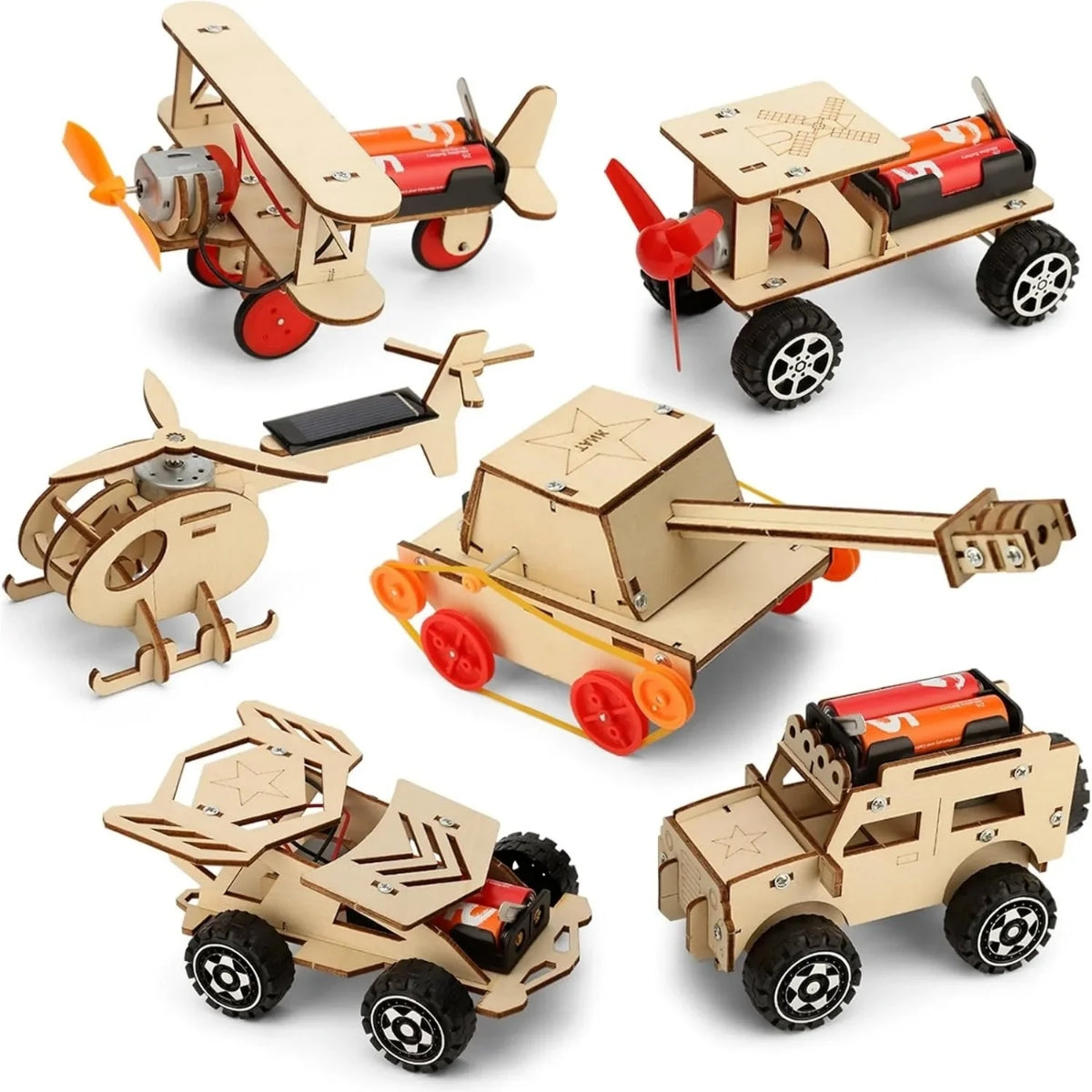 Wooden STEM 3D Vehicle Building Kit