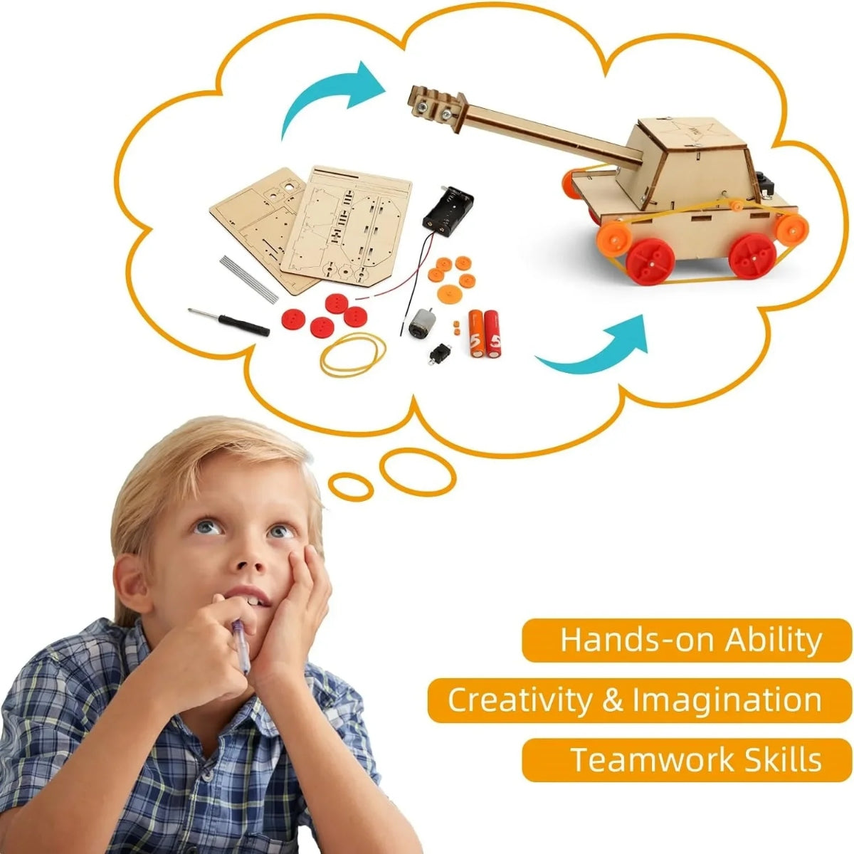 Wooden STEM 3D Vehicle Building Kit