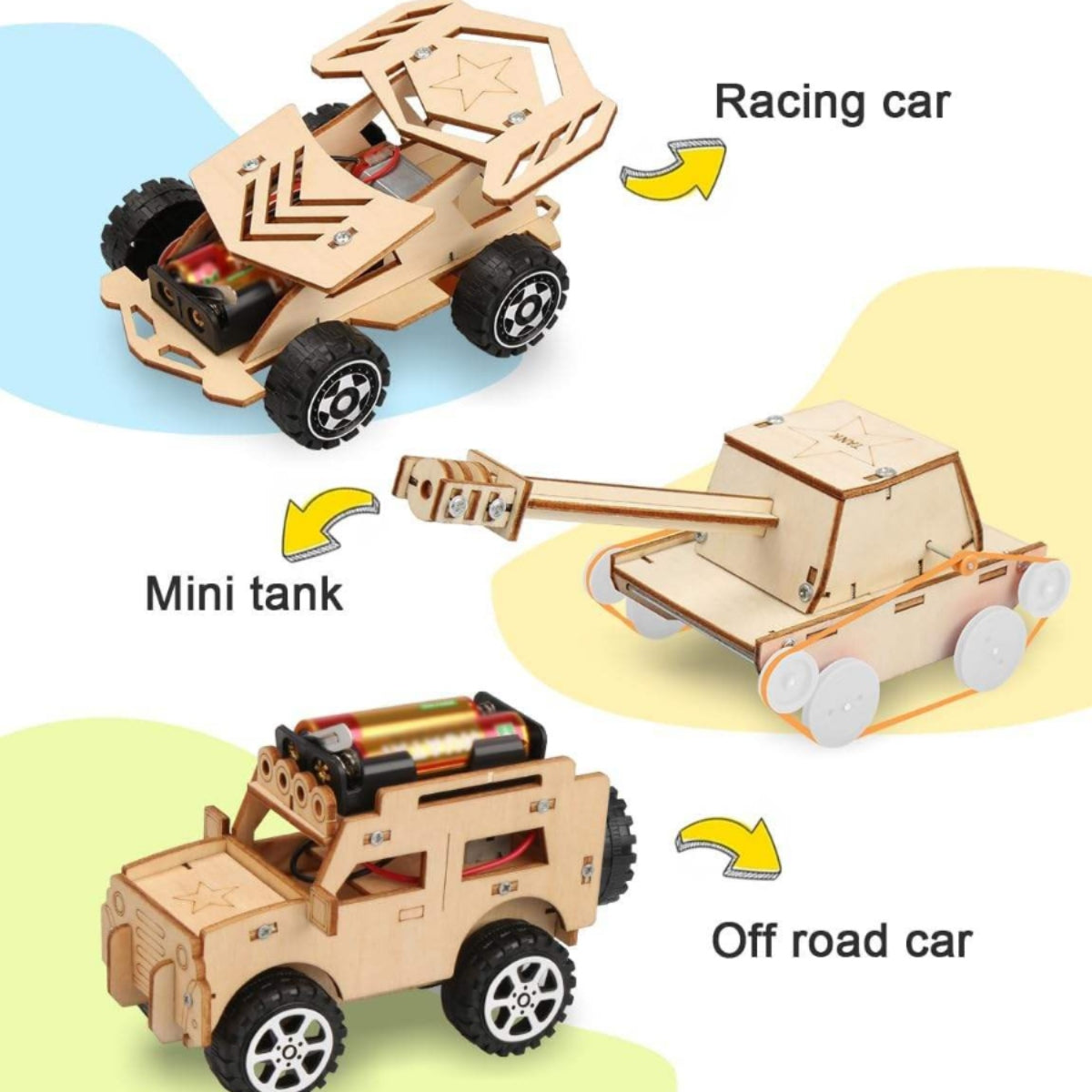 Wooden STEM 3D Vehicle Building Kit