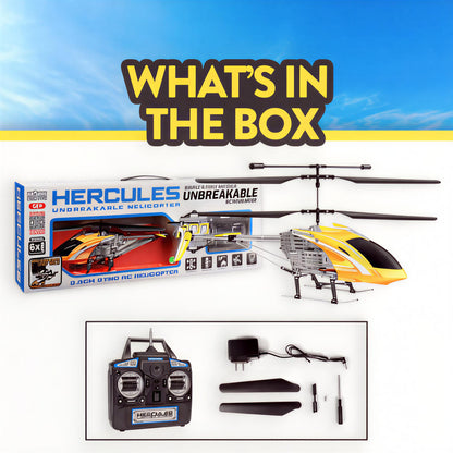 Hercules 3.5CH Gyro Helicopter – Unbreakable Remote Control Helicopter with LED Lights and USB Recharge